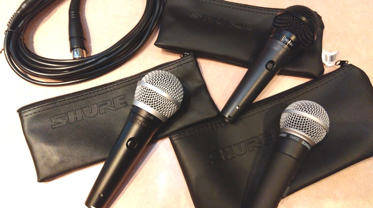 送料無料 SHURE「SM58」3本セット ダイナミックマイク 付属品付